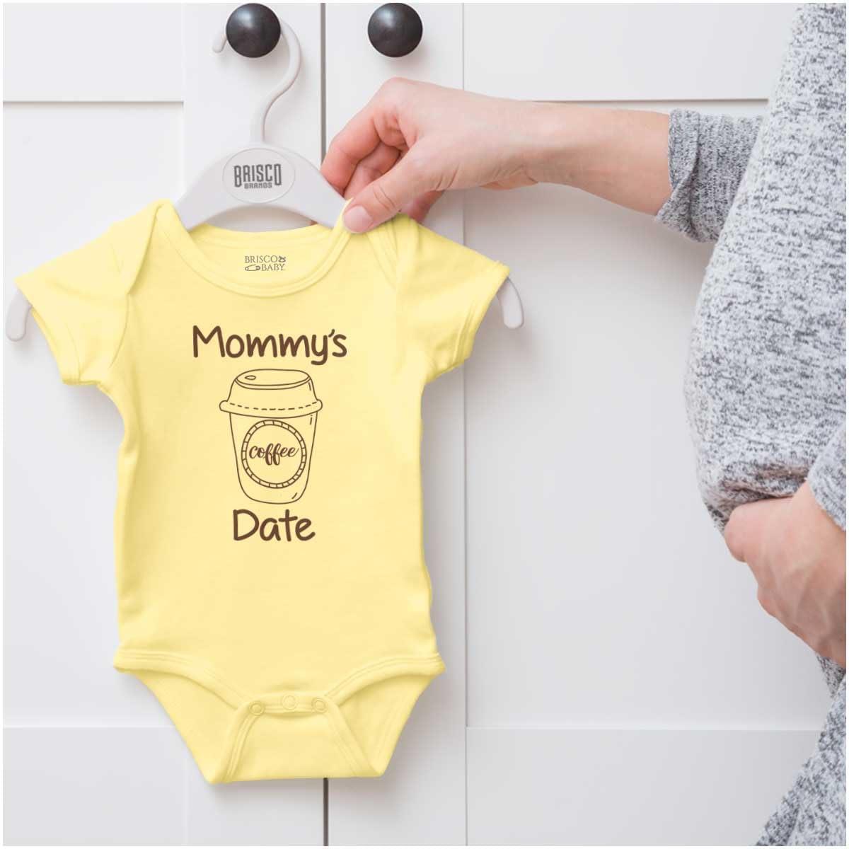 imageBrisco Brands Mommys Coffee Date Cute Adorable Baby Romper Boys or GirlsBanana