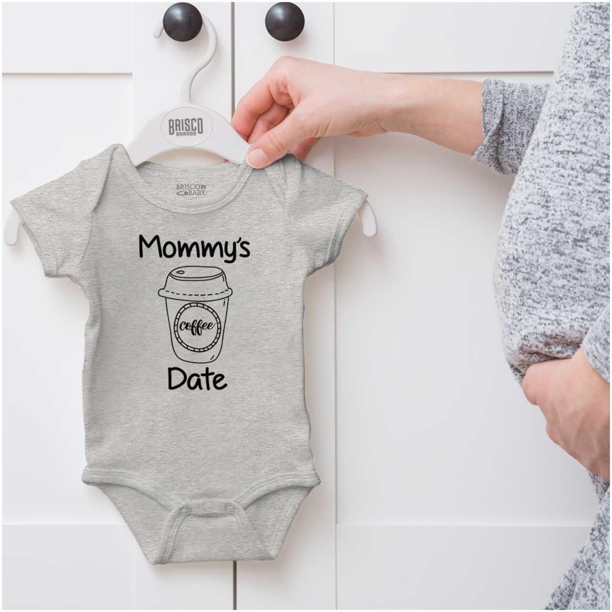 imageBrisco Brands Mommys Coffee Date Cute Adorable Baby Romper Boys or GirlsHeather