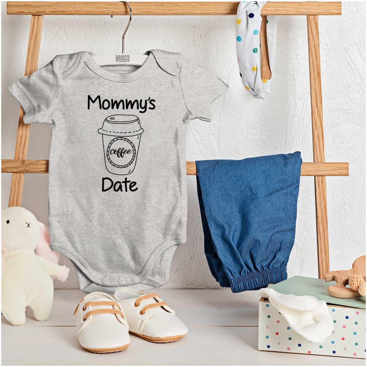 imageBrisco Brands Mommys Coffee Date Cute Adorable Baby Romper Boys or GirlsHeather