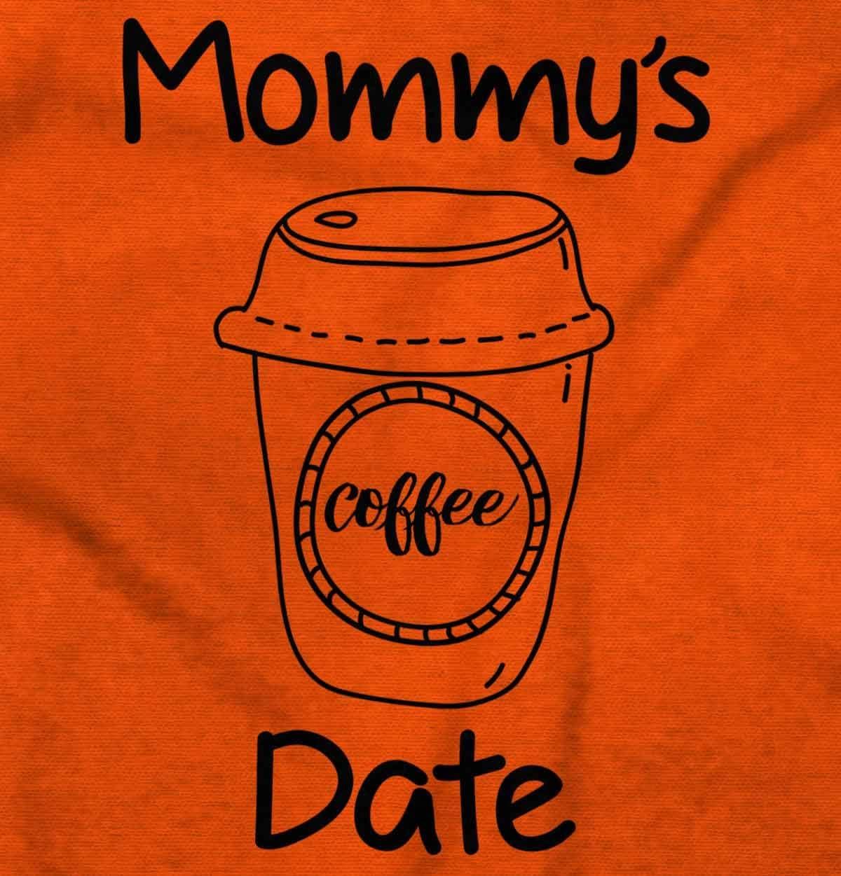 imageBrisco Brands Mommys Coffee Date Cute Adorable Baby Romper Boys or GirlsOrange