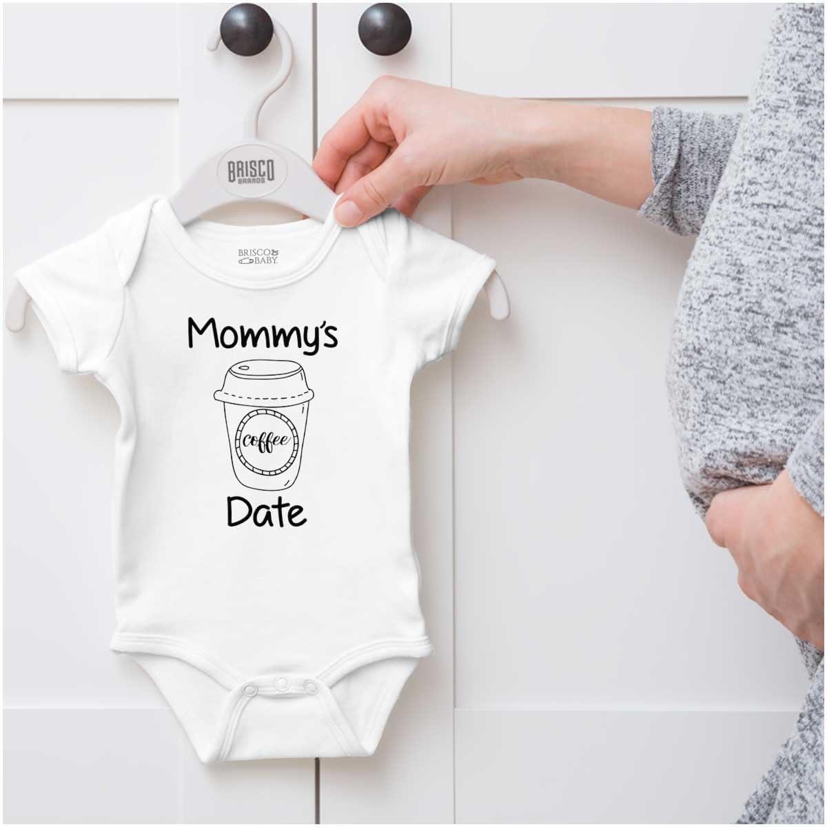 imageBrisco Brands Mommys Coffee Date Cute Adorable Baby Romper Boys or GirlsWhite