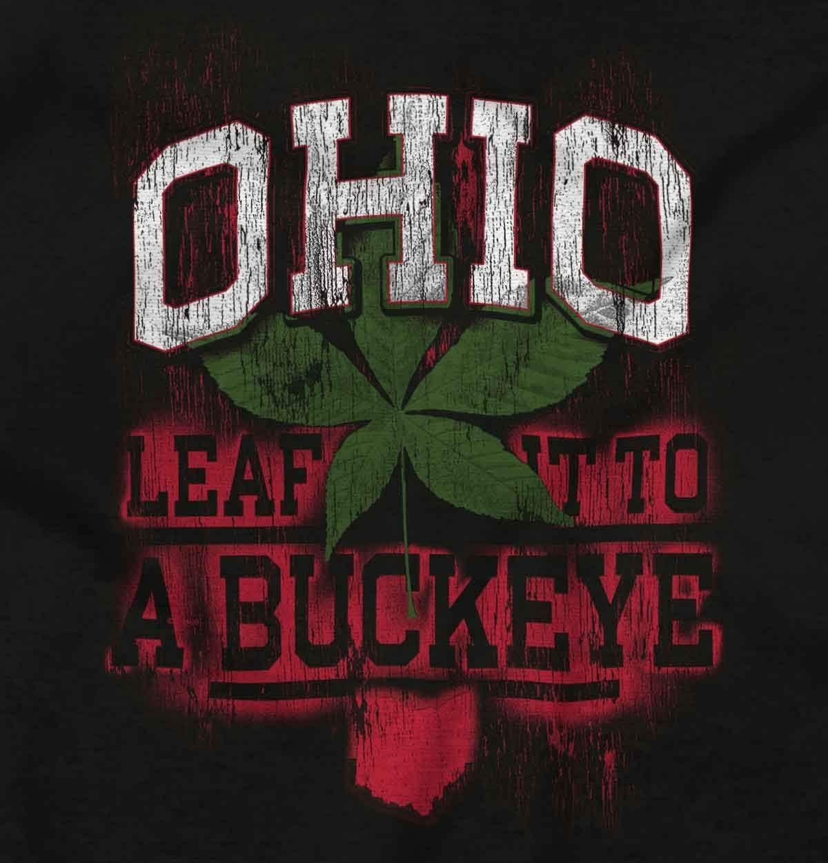 imageBrisco Brands Ohio Stenciled Buckeye Leaf OH Cool Baby Romper Boys or GirlsBlack