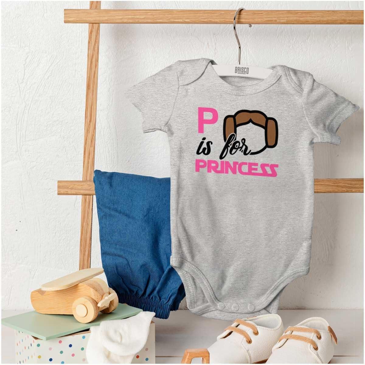 imageBrisco Brands P is for Princess Dark Galaxy Ruler Baby Bodysuit Jumper GirlsHeather