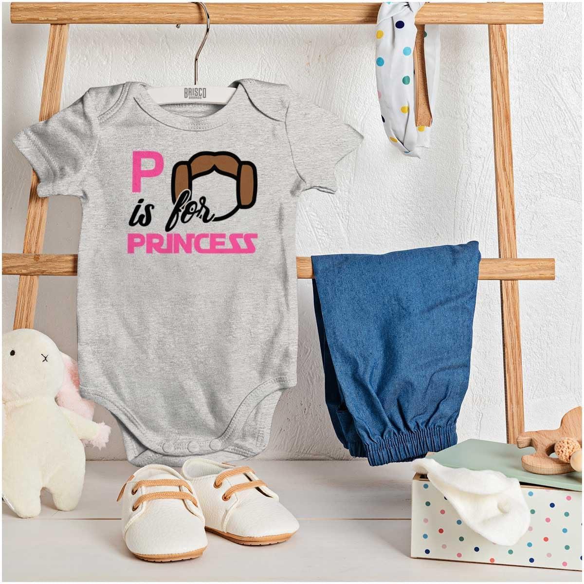 imageBrisco Brands P is for Princess Dark Galaxy Ruler Baby Bodysuit Jumper GirlsHeather