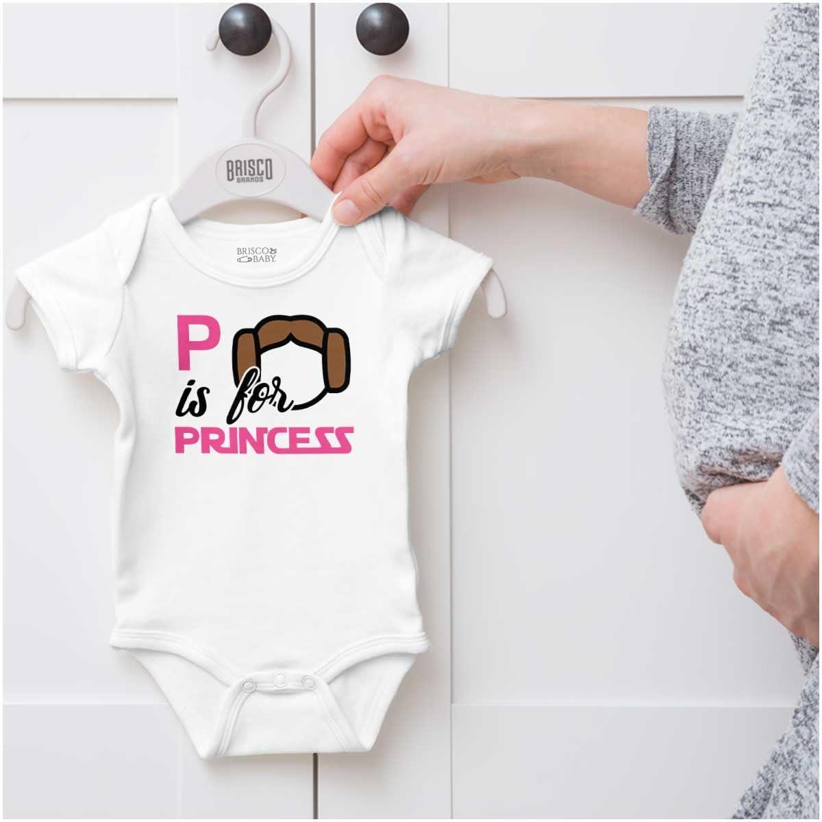 imageBrisco Brands P is for Princess Dark Galaxy Ruler Baby Bodysuit Jumper GirlsWhite