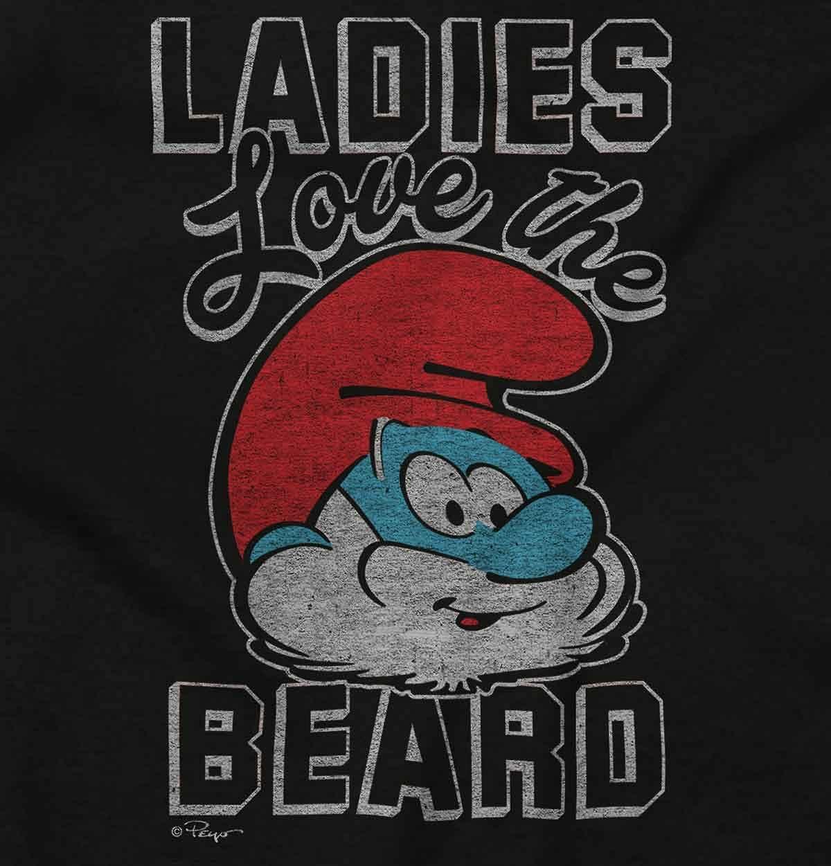 imageBrisco Brands Papa Smurf Ladies Love the Beard Cool Mens Crewneck SweatshirtBlack