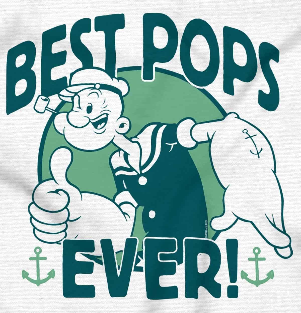imageBrisco Brands Popeye Best Pops Ever Thumbs Up Mens Graphic T Shirt TeesWhite