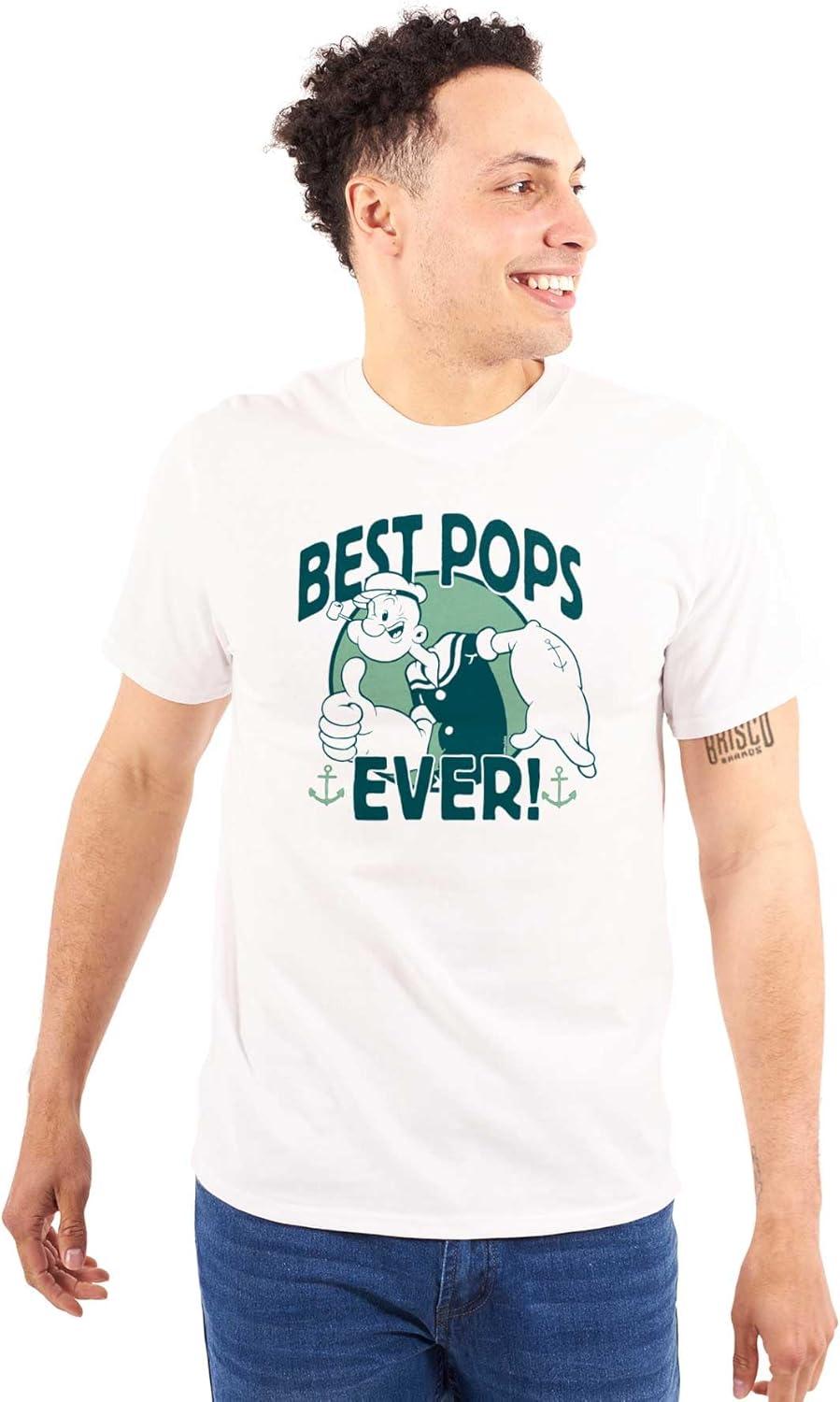 imageBrisco Brands Popeye Best Pops Ever Thumbs Up Mens Graphic T Shirt TeesWhite