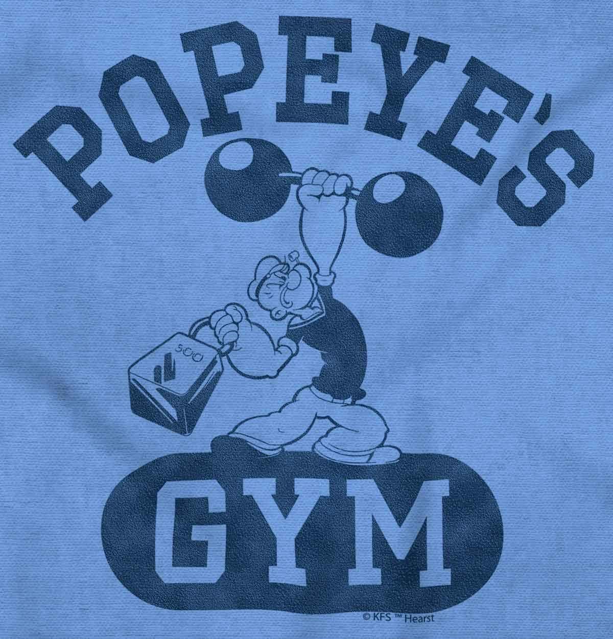 imageBrisco Brands Popeye Body Builder Gym Workout Cool Graphic T Shirt Men or WomenLight Blue