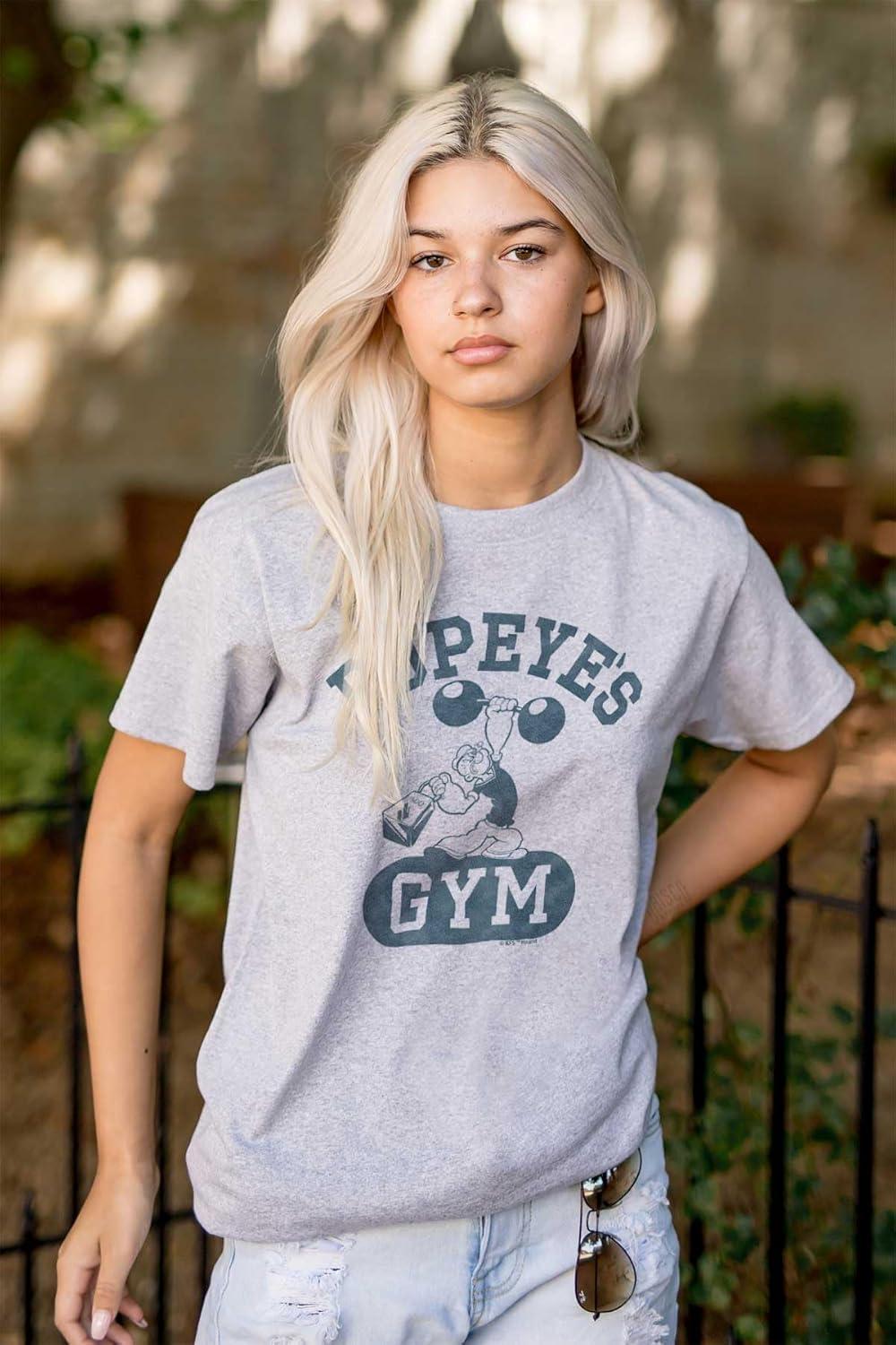 imageBrisco Brands Popeye Body Builder Gym Workout Cool Graphic T Shirt Men or WomenSport Grey