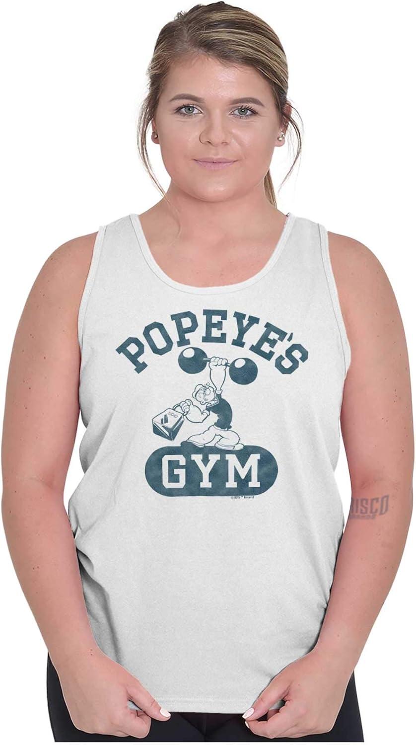 imageBrisco Brands Popeye Body Builder Gym Workout Cool Tank Top T Shirts Men WomenWhite