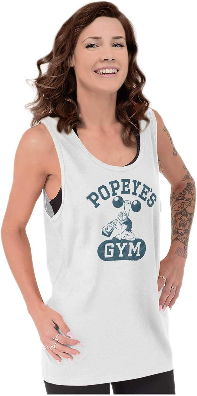 imageBrisco Brands Popeye Body Builder Gym Workout Cool Tank Top T Shirts Men WomenWhite