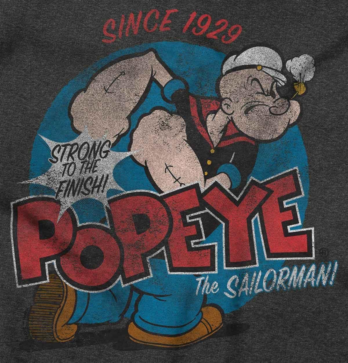 imageBrisco Brands Popeye Sailor Man Since 1929 Retro Mens Graphic T Shirt TeesGraphite Heather