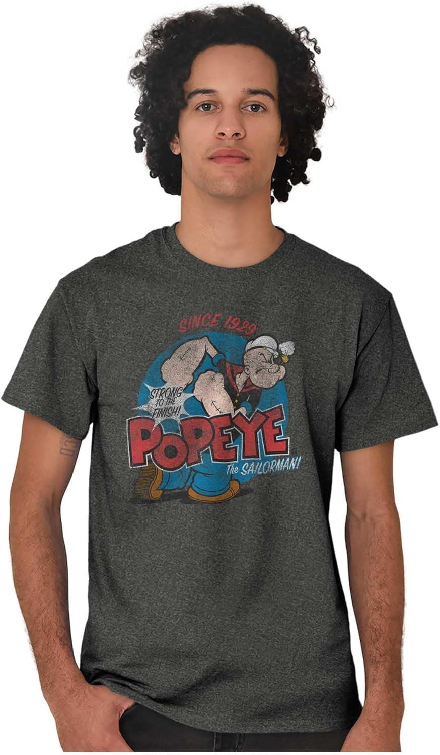 imageBrisco Brands Popeye Sailor Man Since 1929 Retro Mens Graphic T Shirt TeesGraphite Heather