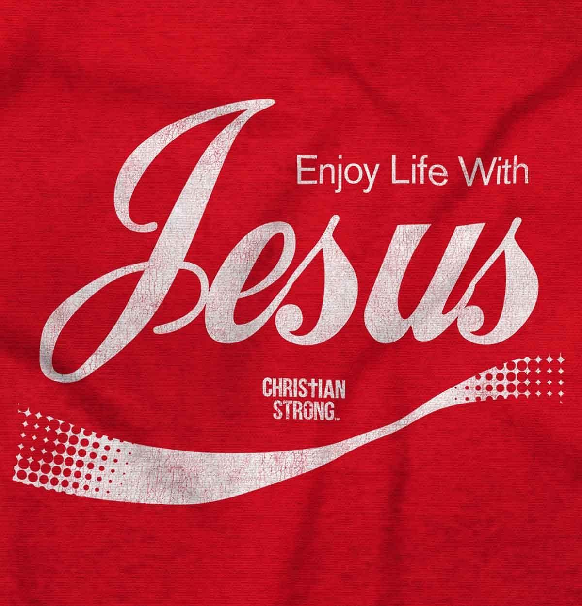 imageBrisco Brands Punny Christian Enjoy Life With Jesus Baby Romper Boys or GirlsRed