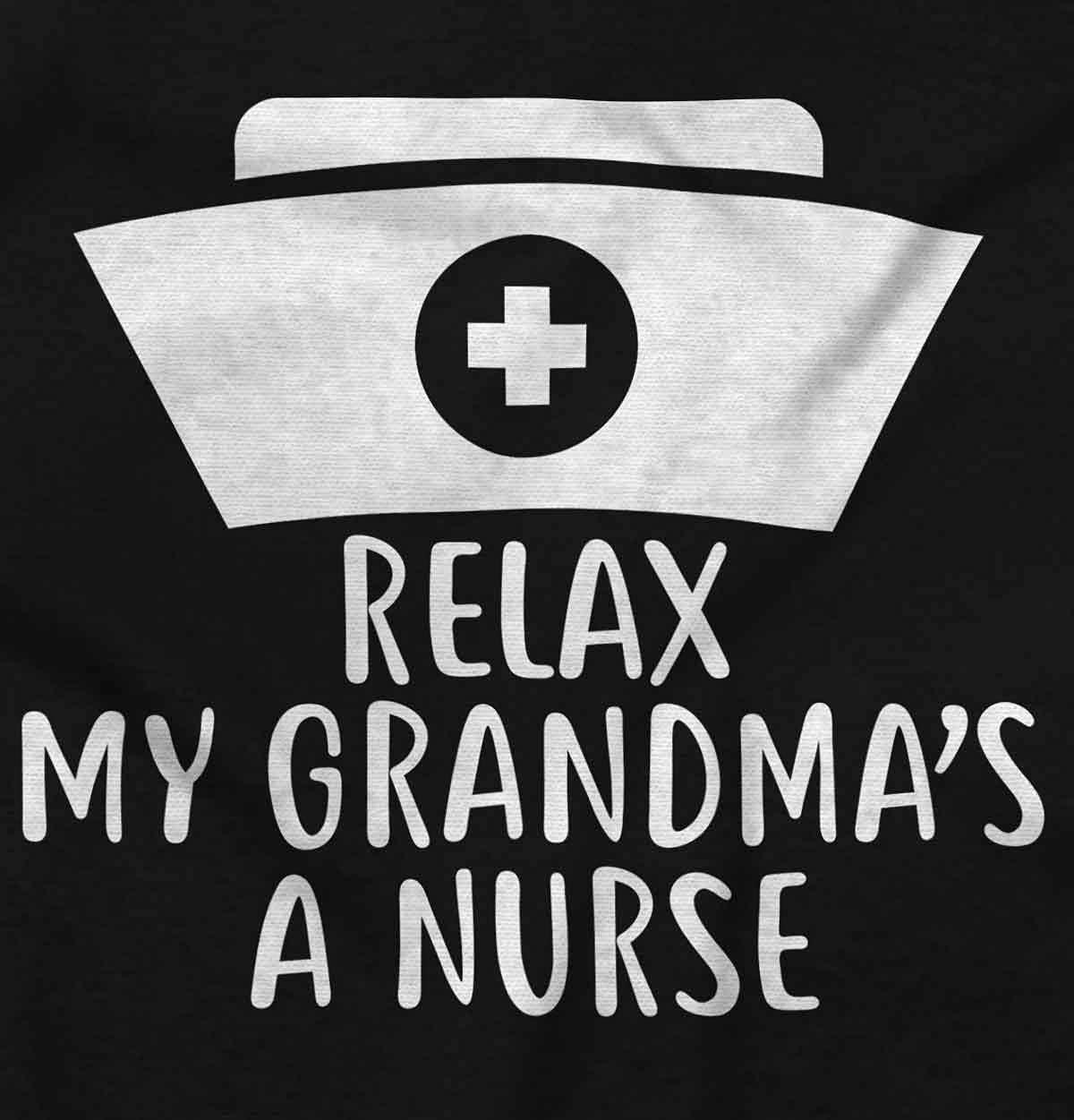 imageBrisco Brands Relax My Grandma Is A Nurse Essential Baby Romper Boys or GirlsBlack