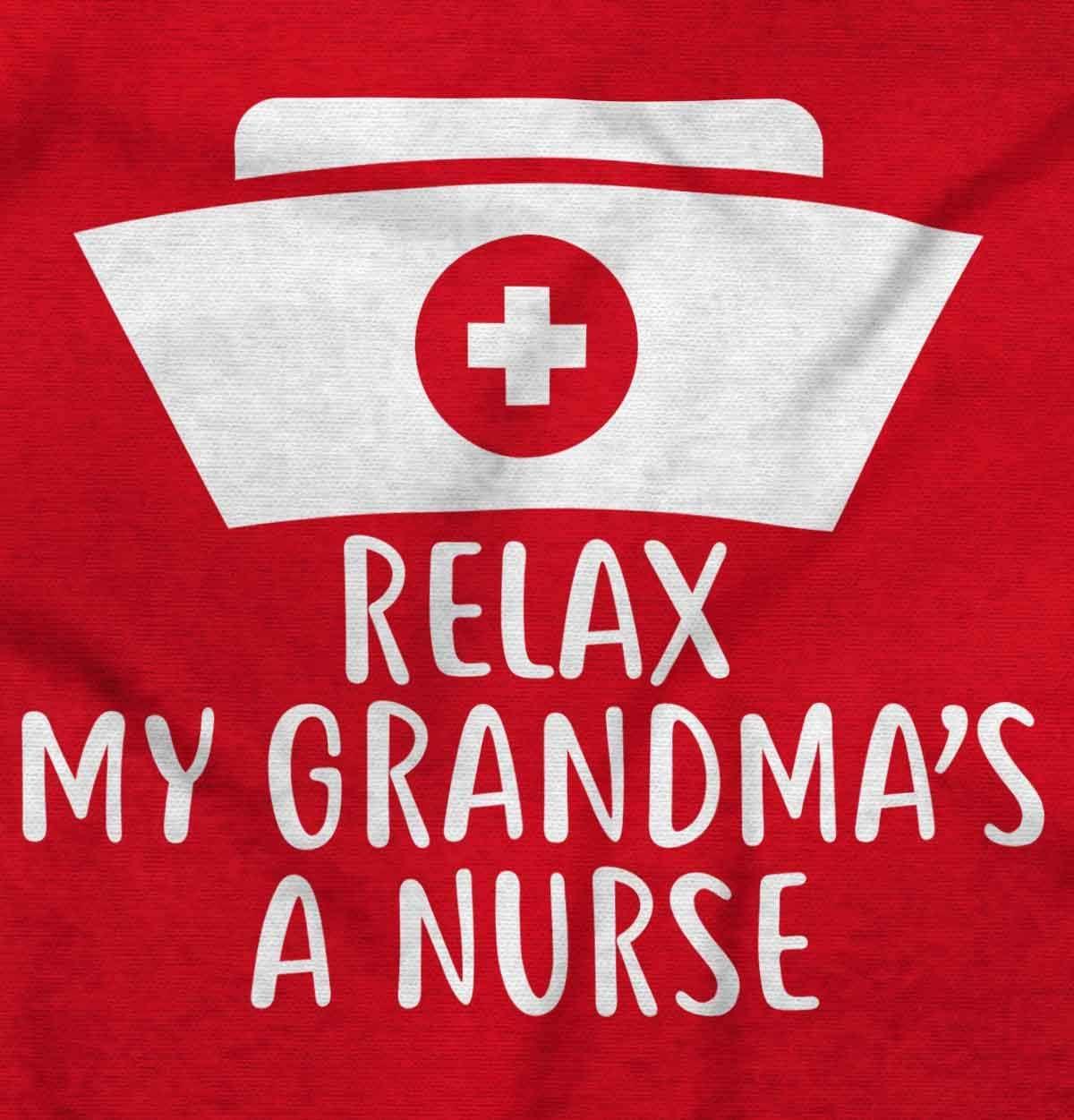 imageBrisco Brands Relax My Grandma Is A Nurse Essential Baby Romper Boys or GirlsRed