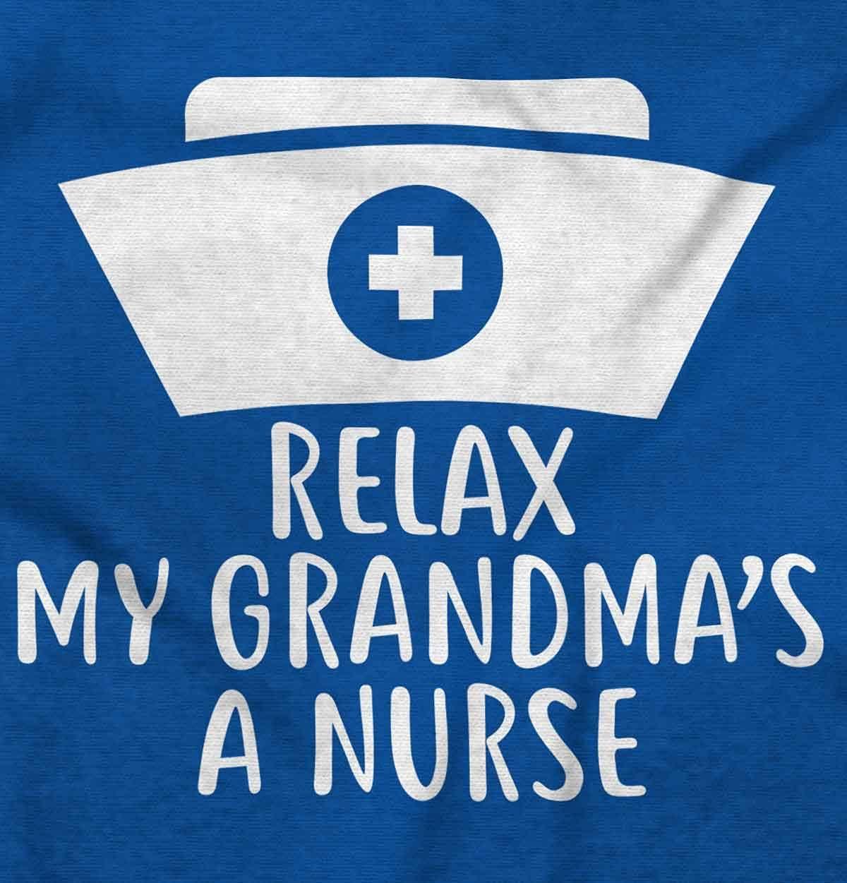 imageBrisco Brands Relax My Grandma Is A Nurse Essential Baby Romper Boys or GirlsRoyal