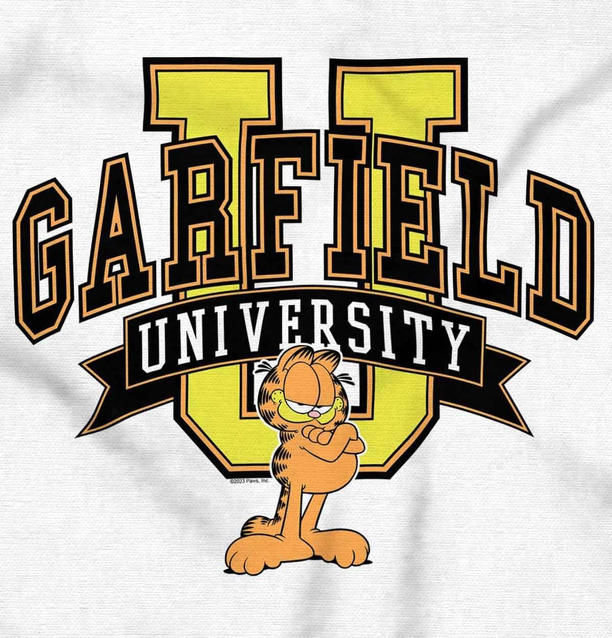 imageBrisco Brands Retro Cartoon Garfield University Baby Romper Boys or GirlsWhite