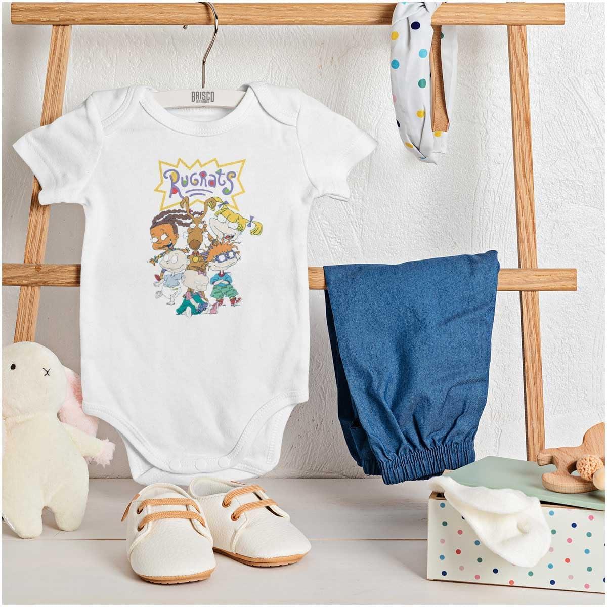 imageBrisco Brands Rugrats 90s Cartoon Characters Baby Romper Boys or GirlsWhite