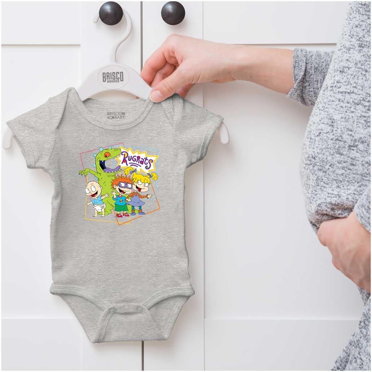 imageBrisco Brands Rugrats Reptar Cartoon Characters Baby Romper Boys or GirlsHeather