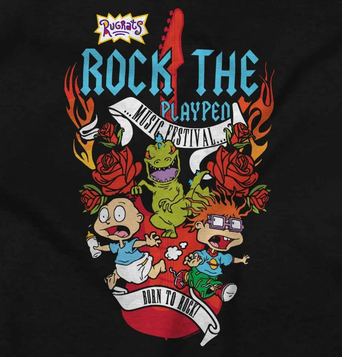 imageBrisco Brands Rugrats and Reptar Born to Rock Baby Romper Boys or GirlsBlack