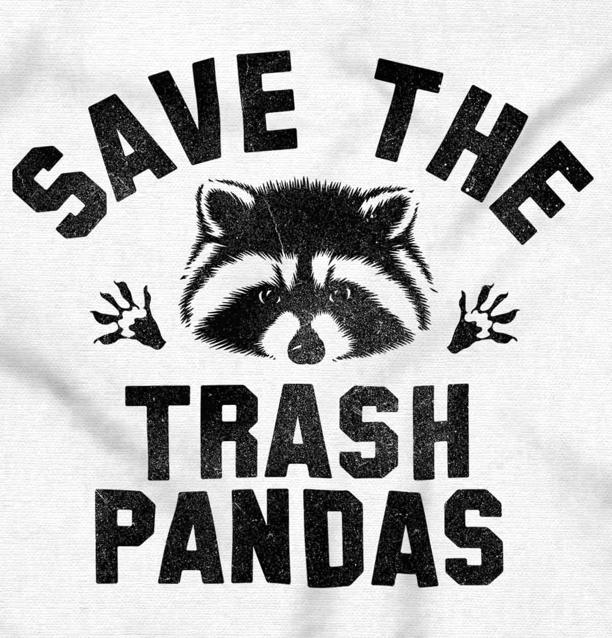 imageBrisco Brands Save Trash Pandas Funny Raccoon Pun Baby Romper Boys or GirlsWhite