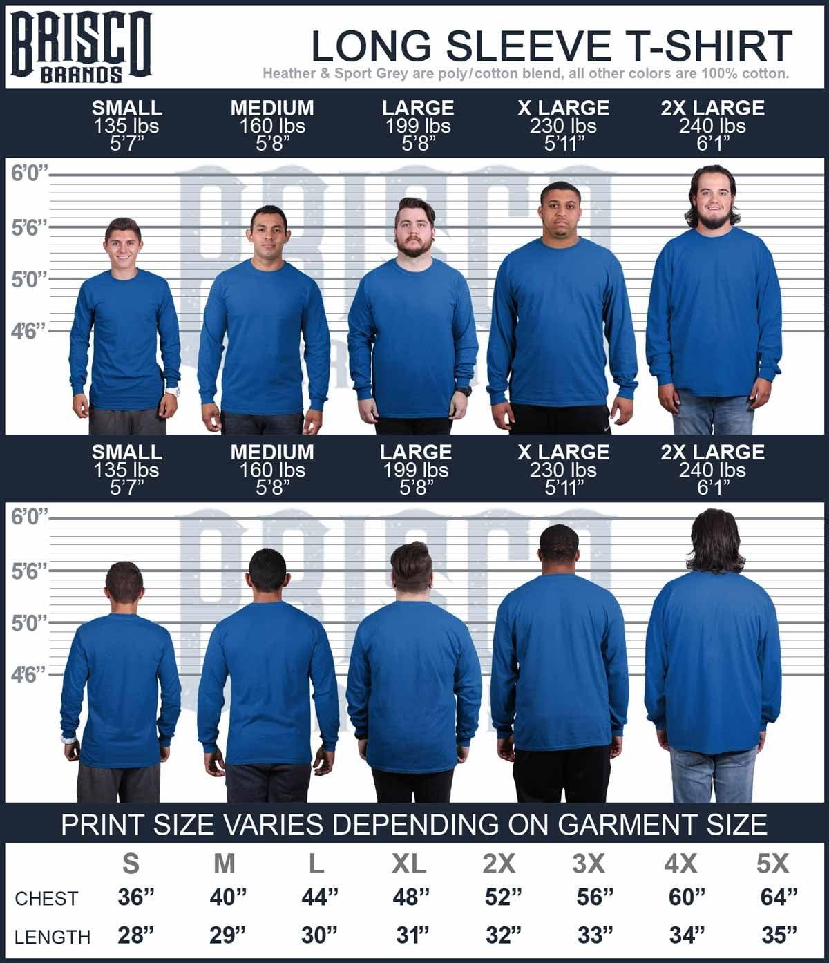 imageBrisco Brands Size Matters Popeye The Sailor Man Mens Long Sleeve Tee T ShirtRoyal