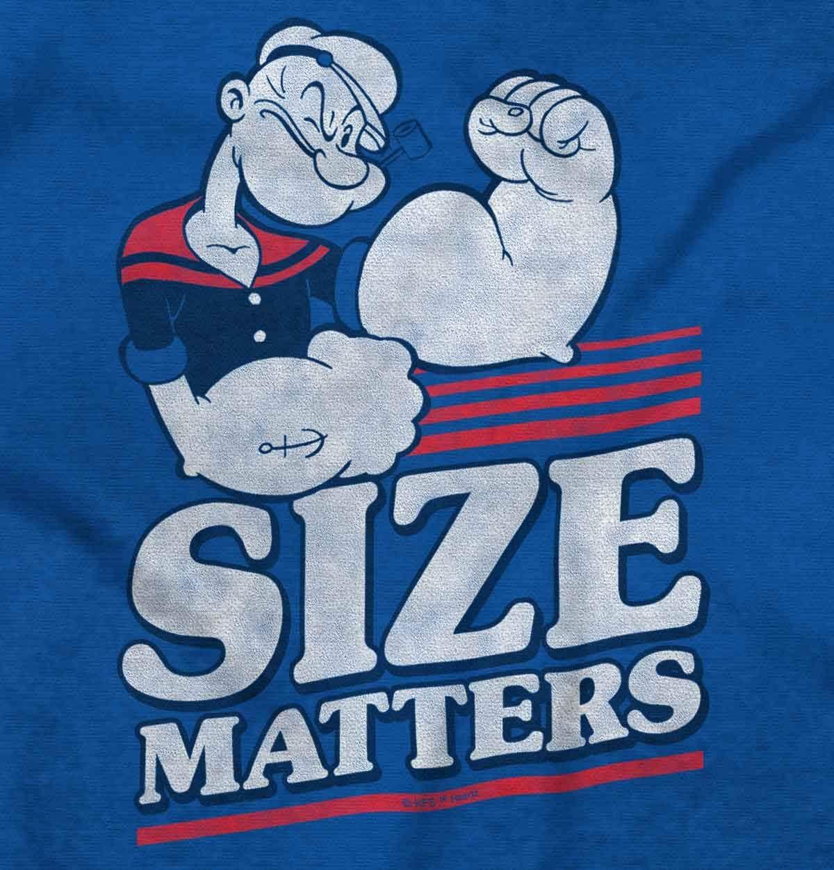imageBrisco Brands Size Matters Popeye The Sailor Man Mens Long Sleeve Tee T ShirtRoyal