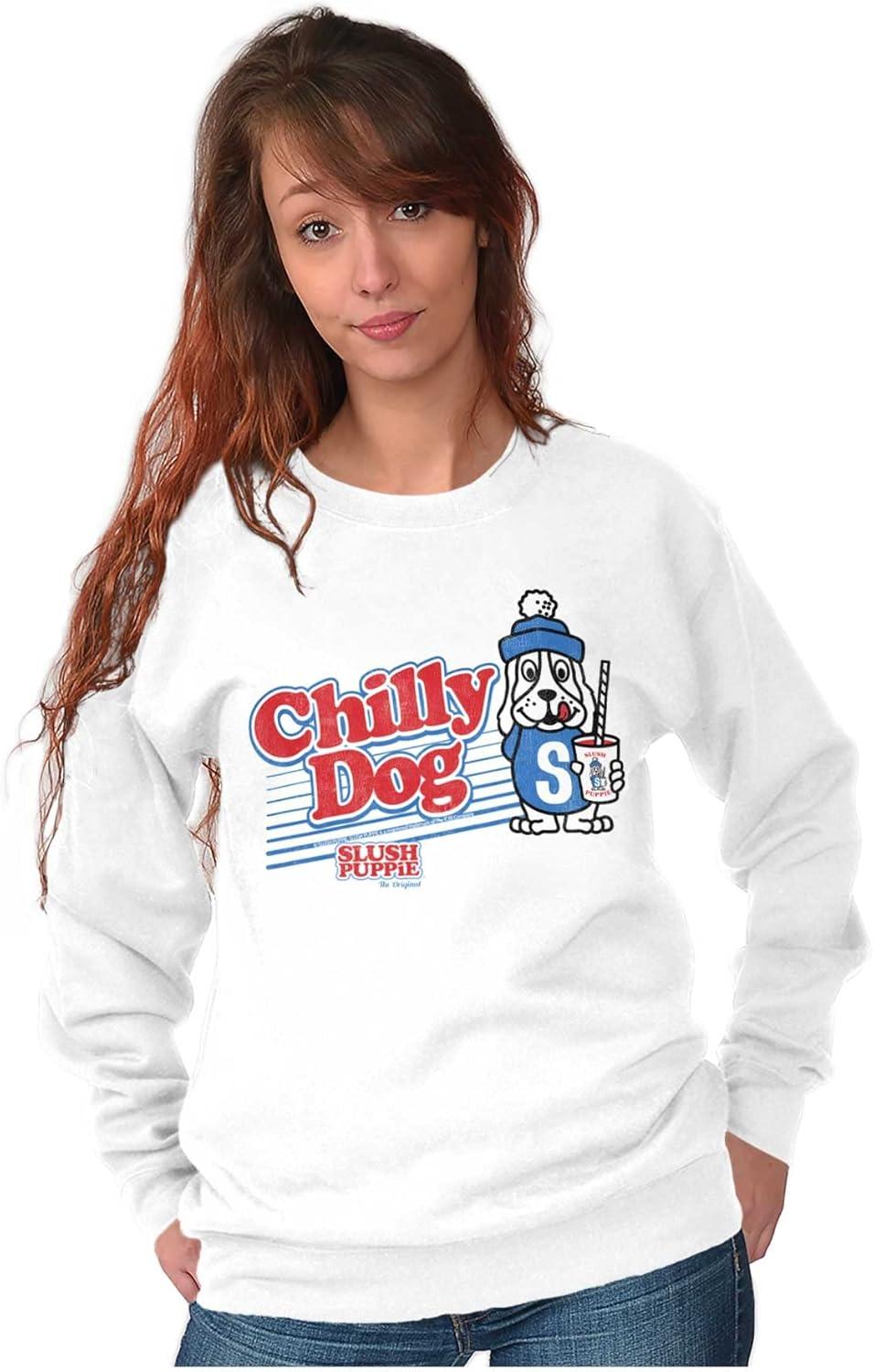 imageBrisco Brands Slush Puppie Officially Dog Logo Sweatshirt for Men or WomenWhite