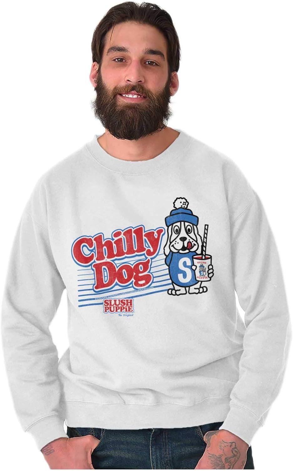 imageBrisco Brands Slush Puppie Officially Dog Logo Sweatshirt for Men or WomenWhite