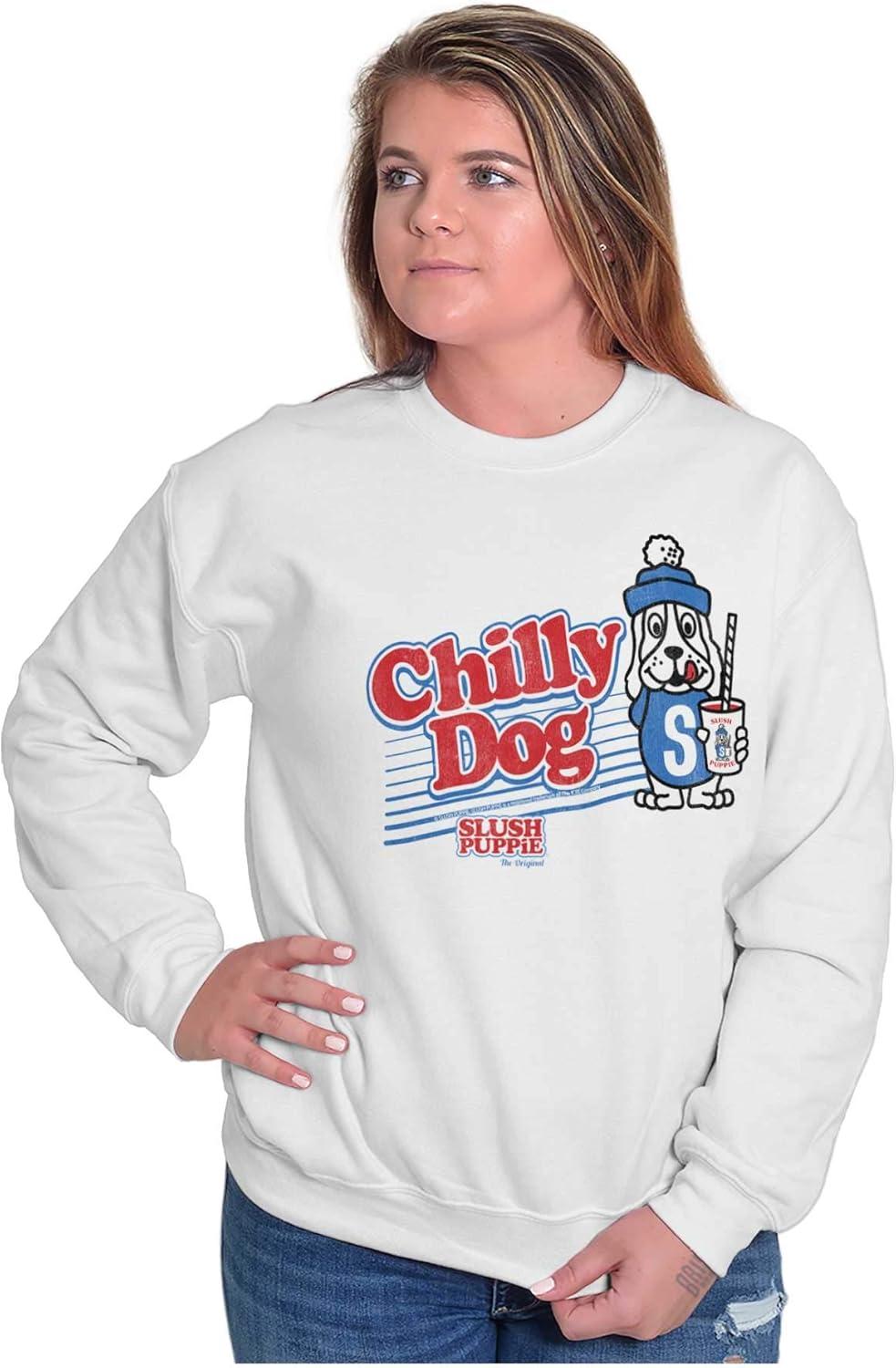 imageBrisco Brands Slush Puppie Officially Dog Logo Sweatshirt for Men or WomenWhite