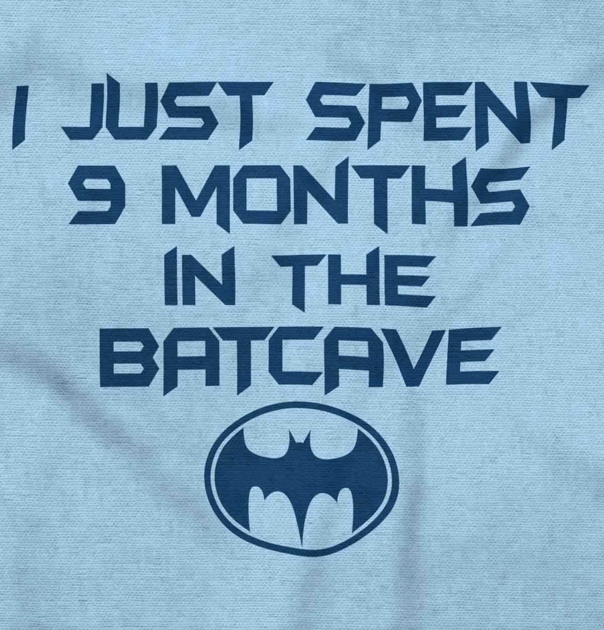 imageBrisco Brands Spent 9 Months in the Cave Superhero Baby Romper Boys or GirlsLight Blue