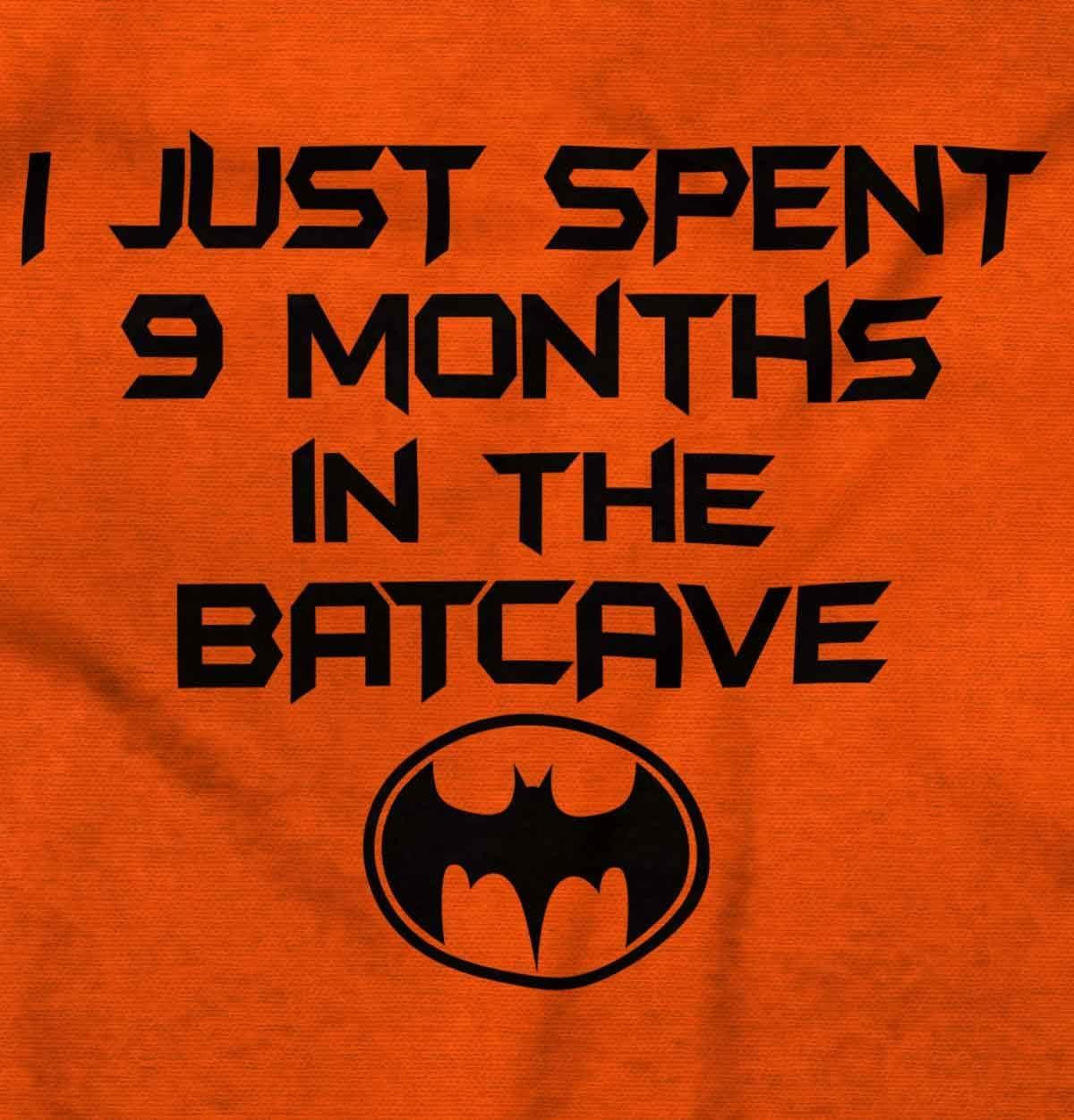 imageBrisco Brands Spent 9 Months in the Cave Superhero Baby Romper Boys or GirlsOrange