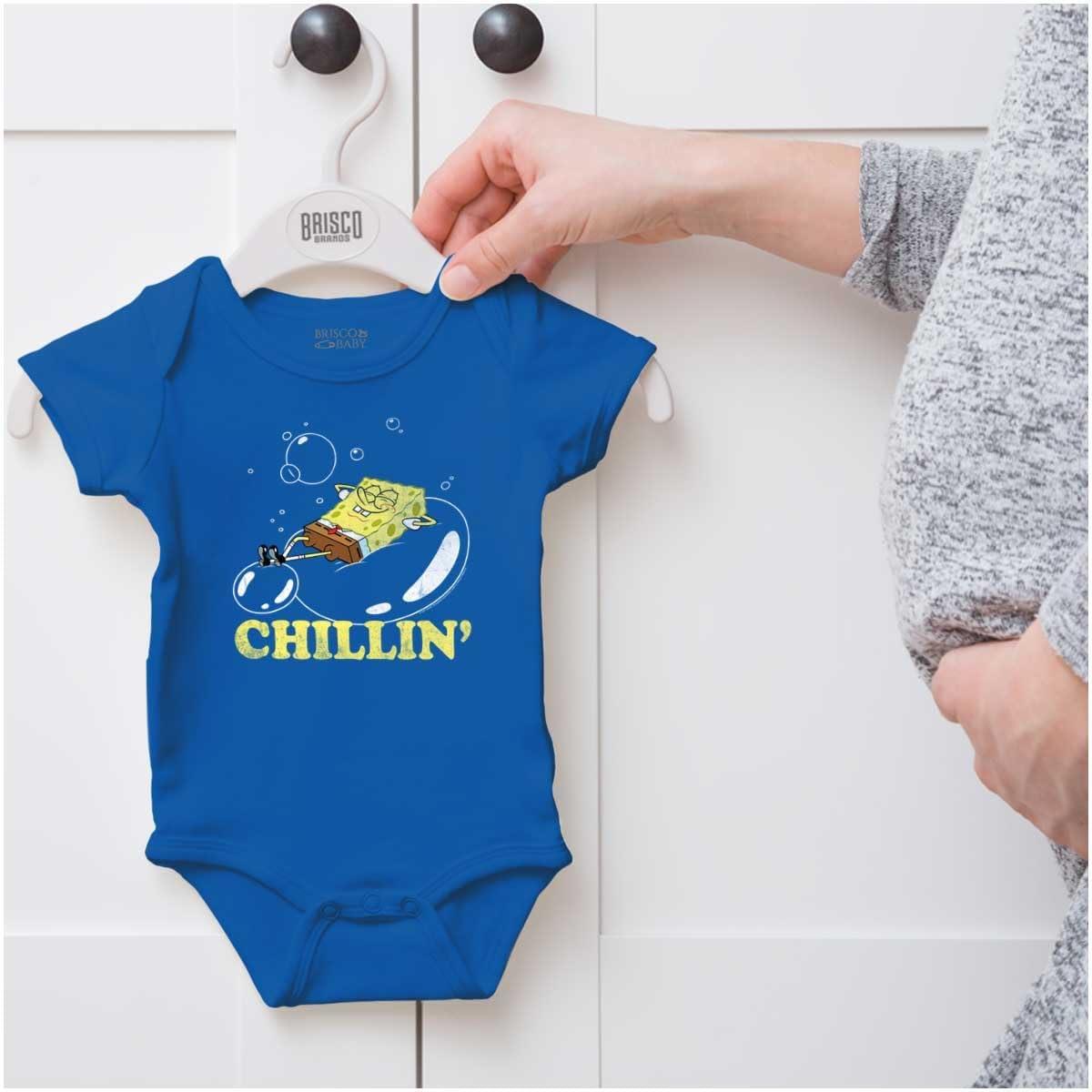 imageBrisco Brands SpongeBob Bubble Chillin Cartoon Baby Romper Boys or GirlsRoyal