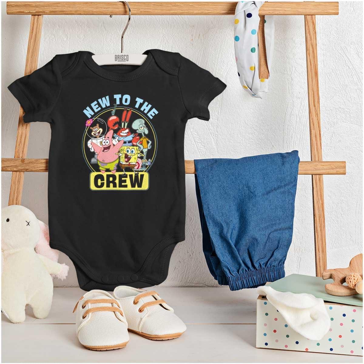 imageBrisco Brands SpongeBob and Friends New to the Crew Baby Romper Boys or GirlsBlack