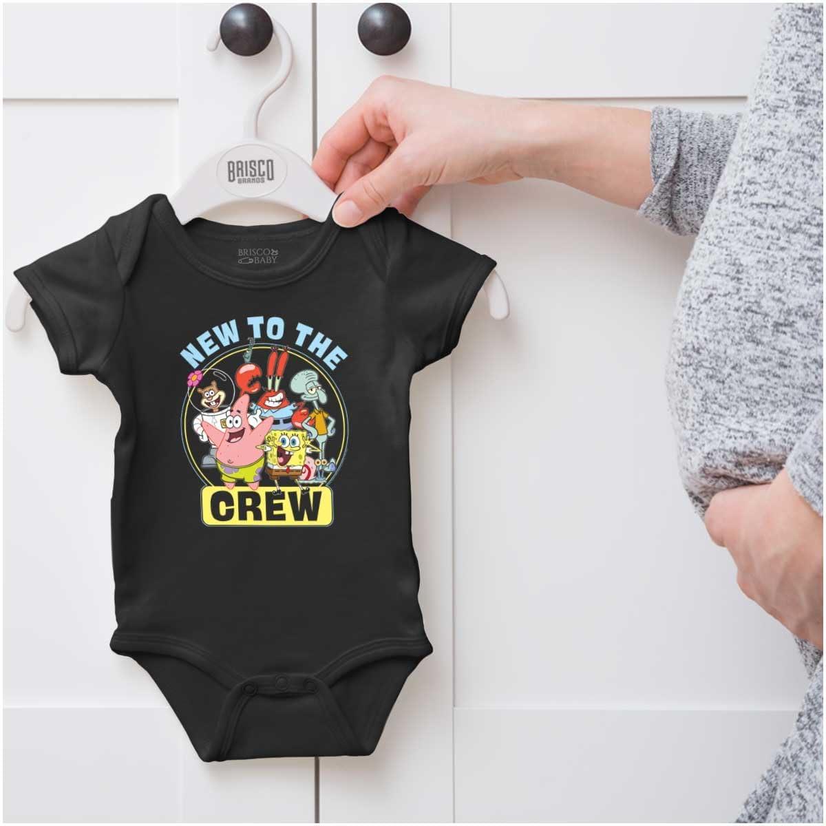 imageBrisco Brands SpongeBob and Friends New to the Crew Baby Romper Boys or GirlsBlack