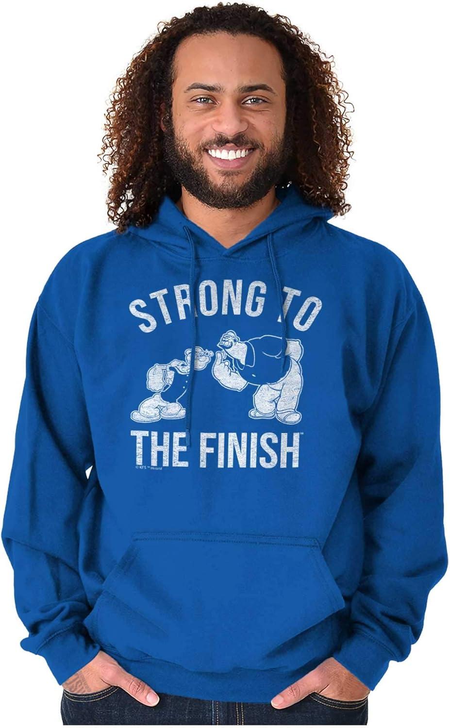 imageBrisco Brands Strong To The Finish Popeye Bluto Hoodie Hooded Sweatshirt MenRoyal