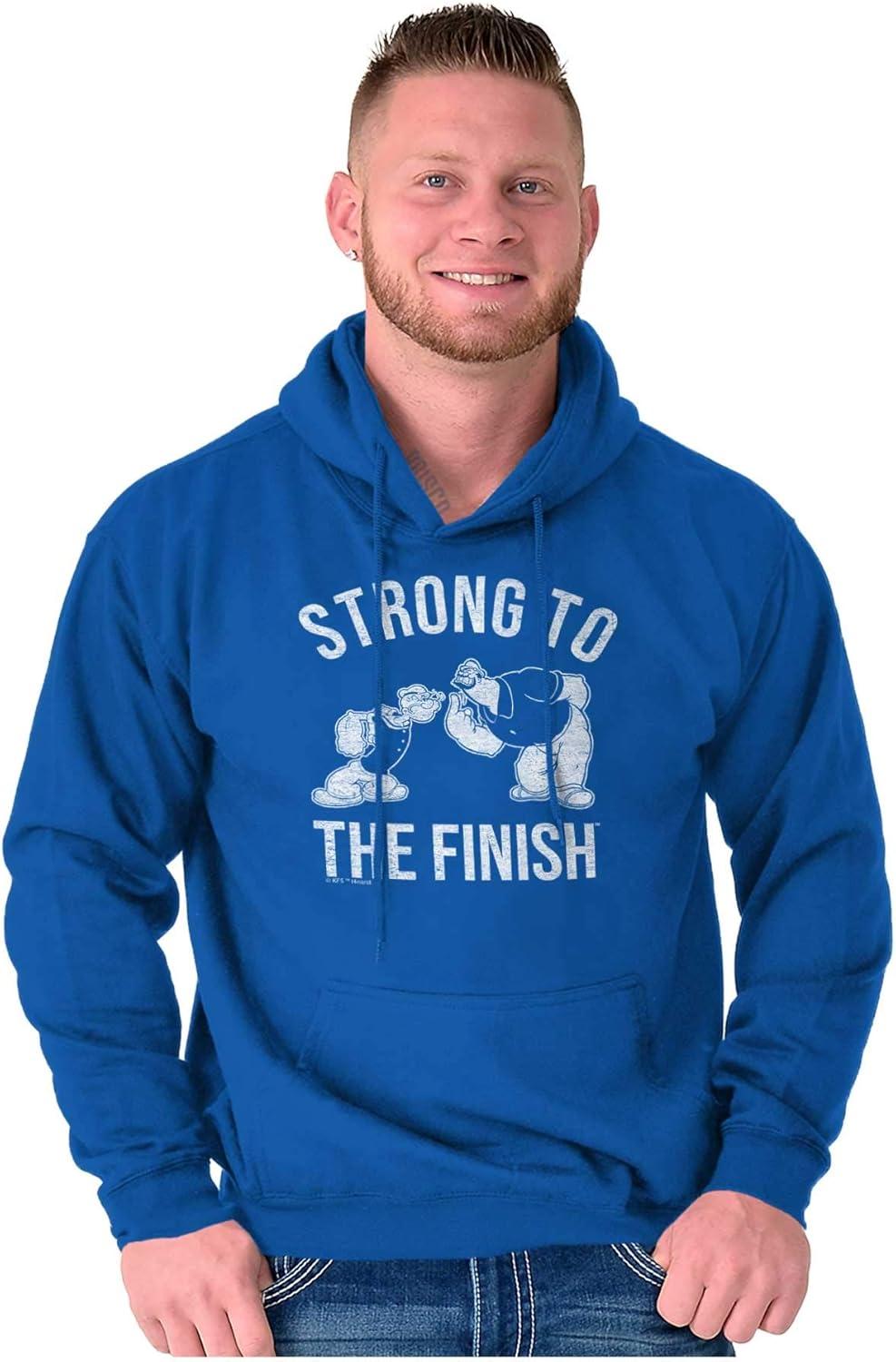 imageBrisco Brands Strong To The Finish Popeye Bluto Hoodie Hooded Sweatshirt MenRoyal