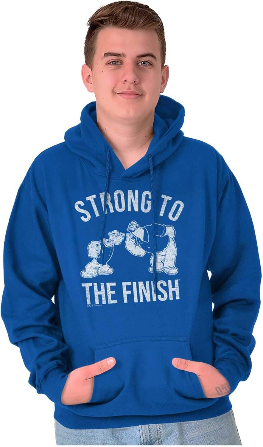 imageBrisco Brands Strong To The Finish Popeye Bluto Hoodie Hooded Sweatshirt MenRoyal