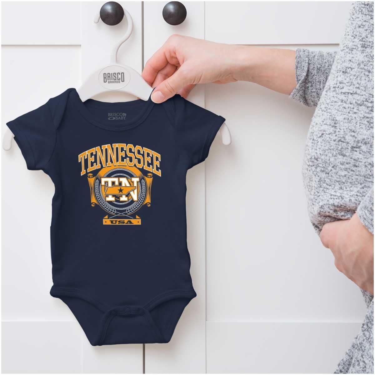 imageBrisco Brands Tennessee TN Pride Southern Hometown Baby Romper Boys or GirlsNavy