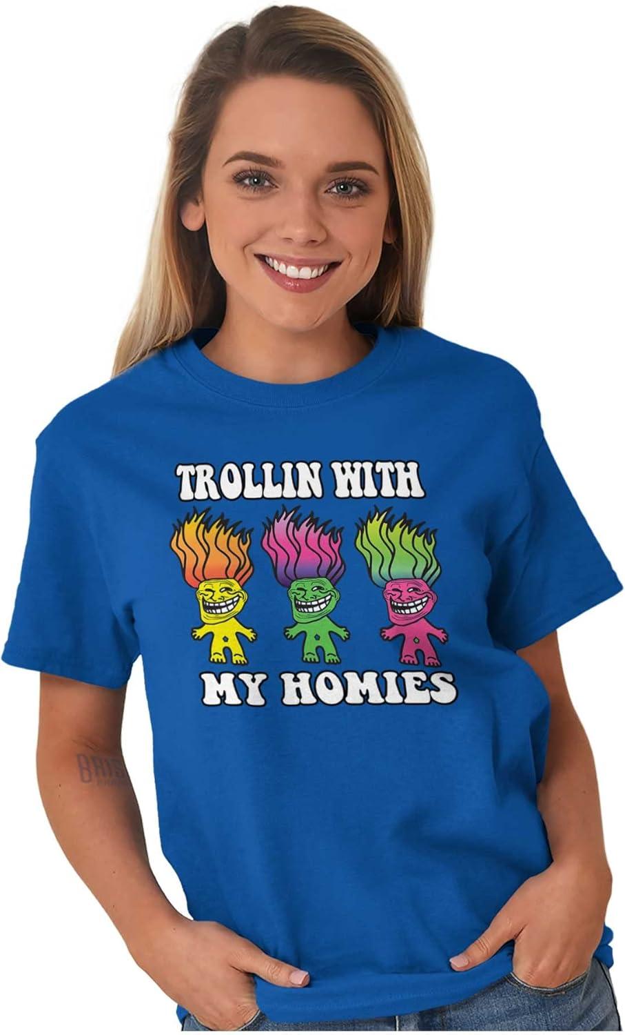 imageBrisco Brands Troll Face Memes Smiling Trollface Graphic T Shirt Men or WomenRoyal