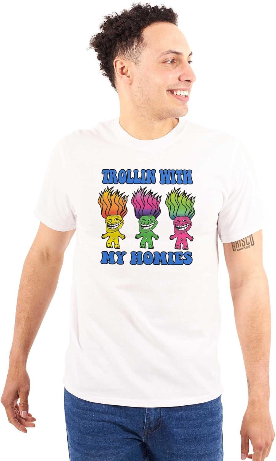 imageBrisco Brands Troll Face Memes Smiling Trollface Graphic T Shirt Men or WomenWhite