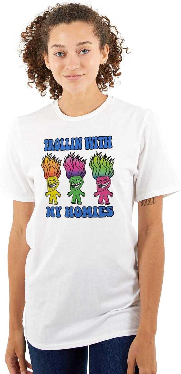 imageBrisco Brands Troll Face Memes Smiling Trollface Graphic T Shirt Men or WomenWhite