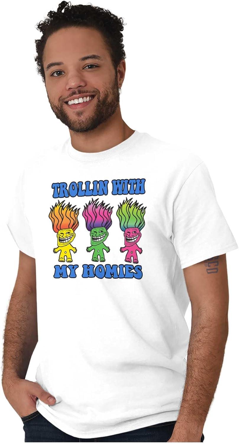 imageBrisco Brands Troll Face Memes Smiling Trollface Graphic T Shirt Men or WomenWhite