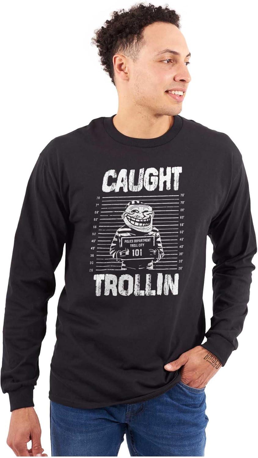 imageBrisco Brands Troll Face Trollface Internet Meme Long Sleeve Tshirt Men WomenBlack