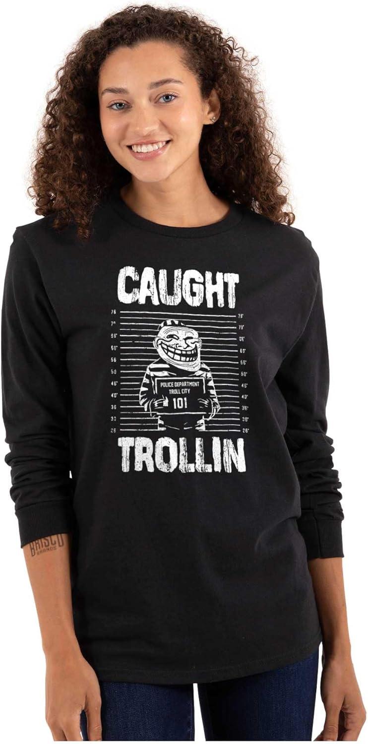 imageBrisco Brands Troll Face Trollface Internet Meme Long Sleeve Tshirt Men WomenBlack