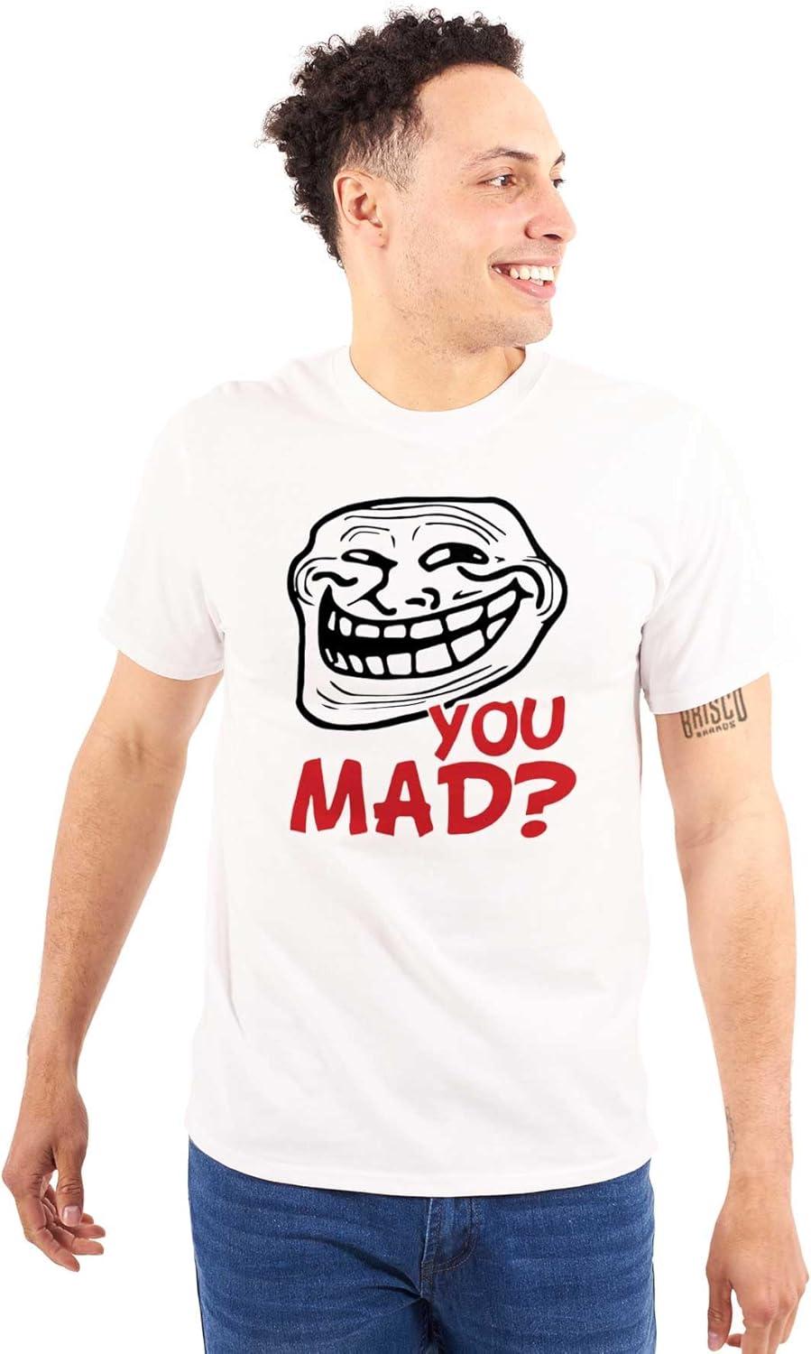imageBrisco Brands Troll Face You Mad Trollface Meme Graphic T Shirt Men or WomenWhite