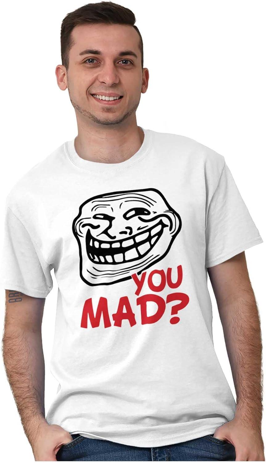 imageBrisco Brands Troll Face You Mad Trollface Meme Graphic T Shirt Men or WomenWhite