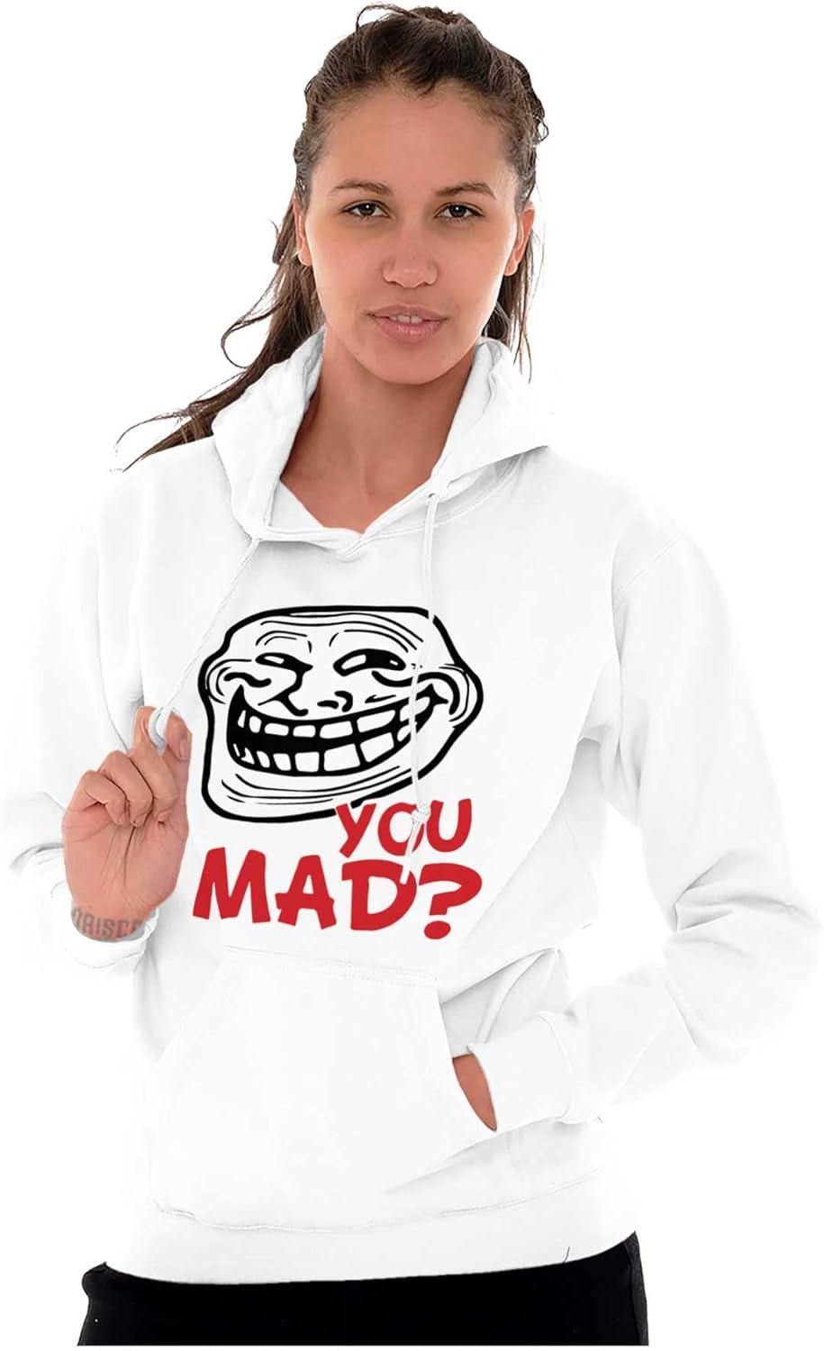 imageBrisco Brands Troll Face You Mad Trollface Meme Hoodie Sweatshirt Women MenWhite